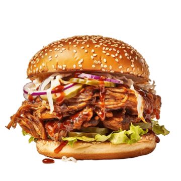 Tasty Pulled Pork Burger Cheese Burger Cheeseburger Hamburger Png