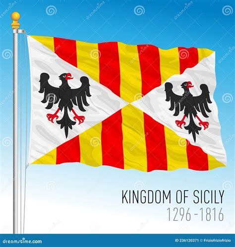 Kingdom Of Sicily Historical Flag 1296 Stock Vector Illustration Of