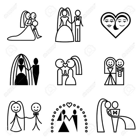 Wedding Icon Black And White Stock Vector Illustration And Royalty ...