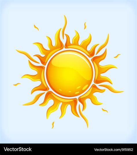 Bright yellow sun Royalty Free Vector Image - VectorStock