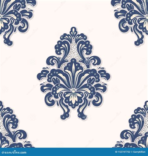 Vector Damask Seamless Pattern Element Classical Luxury Old Fashioned