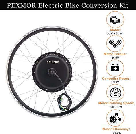 Pexmor 36v 750w Electric Bike Conversion Kit 24 20 Front Wheel With Lcd Display Controller