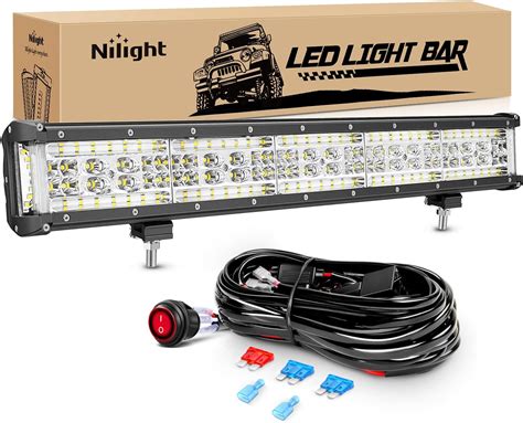 Amazon Nilight 13 5Inch Side Shooter LED Light Bar Quadruple Row