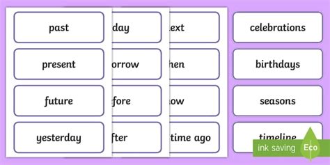 Past Present Future Word Cards Teacher Made Twinkl
