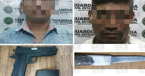 Detiene a dos sujetos con réplica de arma de fuego y arma prohibida