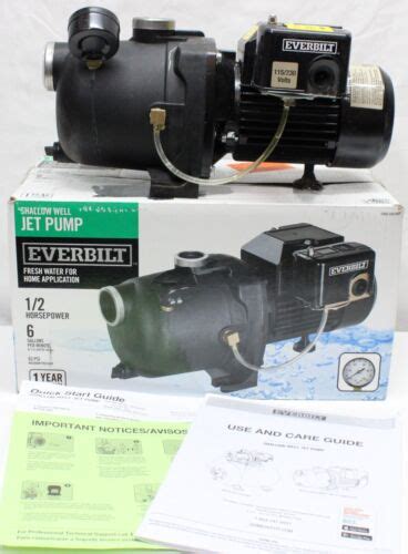 Everbilt 1 2 HP Shallow Well Jet Pump J100A3 For Parts Or Repair EBay