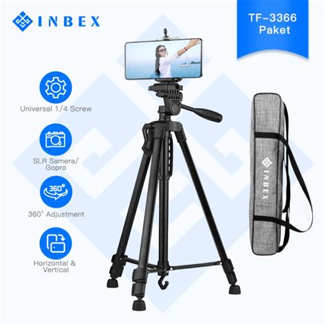 Jual Tripod INBEX 3366 Tripod Kamera 135cm Professional Tripod U Holder