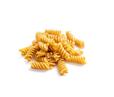 Premium Ai Image Raw Pasta Fusilli Isolated On White Background