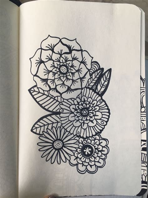 Flower drawing with marker Marker Drawing, Flower Drawing, Geometric ...