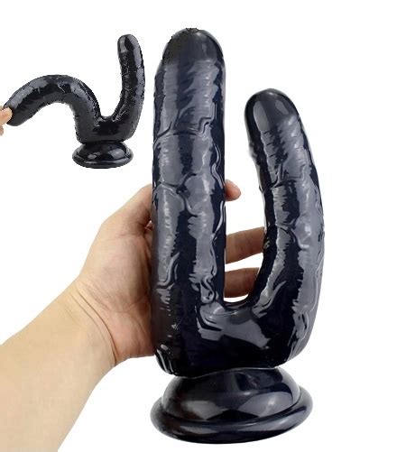 PODWÓJNY PENIS XXL DILDO DO POCHWY I ANUSA CZARNY 11088489778 Allegro pl