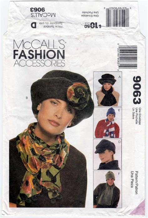 Uncut McCall S 9063 McCall S Fashion Accessories Sewing Patern Hats