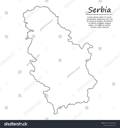 Simple Outline Map Serbia Vector Silhouette Stock Vector (Royalty Free ...