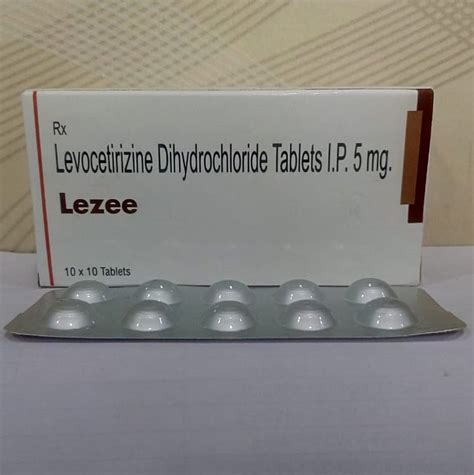 5 Mg Levocetirizine Dihydrochloride Tablet Packaging Size 10 X 10