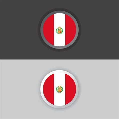 Ilustração Do Modelo De Bandeira Do Peru Vetor Premium