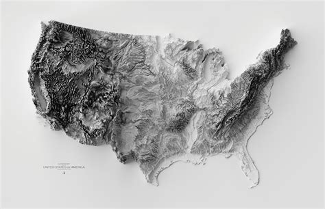 United States Elevation Map - Etsy