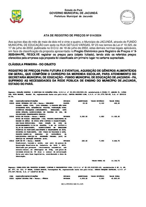 8 AtaderegistrodepreÇo Pe44 Ass Prefeitura Municipal De