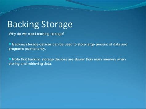 Backing Storage