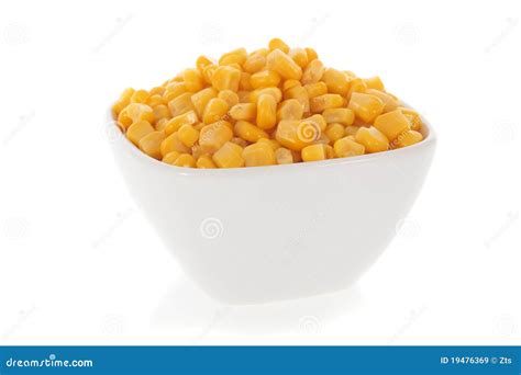 Sweet Corn In A Bowl Isolated On White Stock Image Image Of Organic