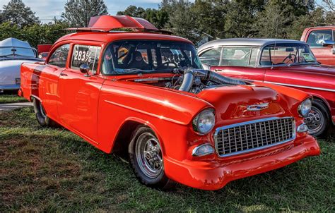 Wallpaper Red Chevrolet Classic Bel Air Chevrolet Bel Air For Mobile And Desktop Section