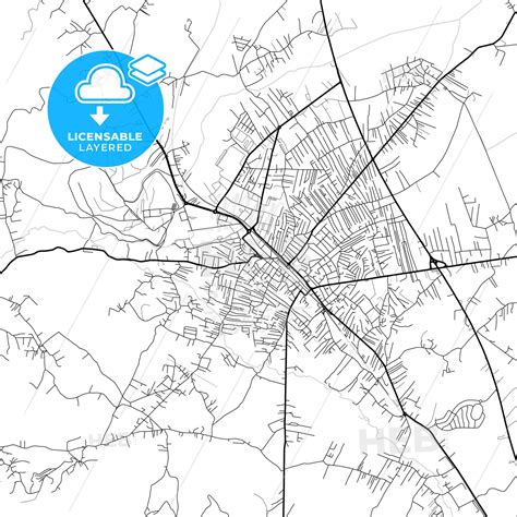 Layered PDF map of Ferizaj / Uroševac, District of Ferizaj, Kosovo - HEBSTREITS