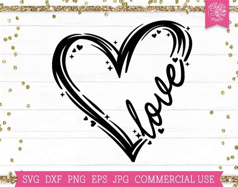 Love Svg Hand Drawn Heart Svg Cut File For Cricut Happy Valentines Day