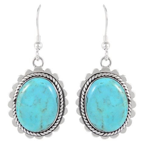 Turquoise Earrings 925 Sterling Silver Genuine Turquoise Select