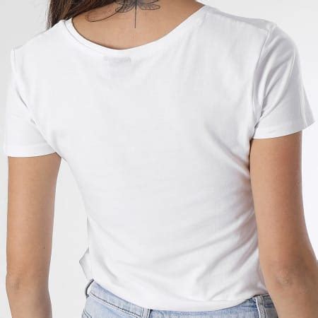 Kaporal Tee Shirt Col V Femme Lion Blanc Doré LaBoutiqueOfficielle