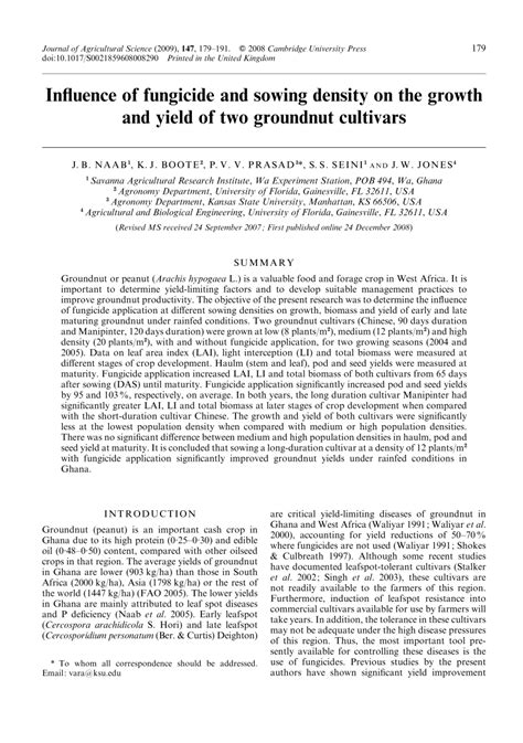 Pdf Influence Of Fungicide And Sowing Density On The Growth And Yield