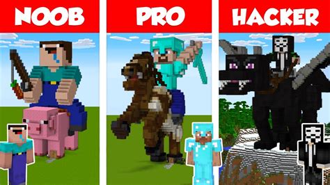 Minecraft NOOB Vs PRO Vs HACKER STATUE HOUSE BUILD CHALLENGE In