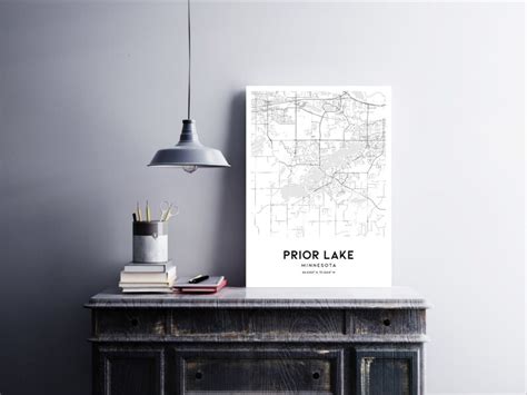 Prior Lake Map Print, Prior Lake Map Poster Wall Art, Mn City Map ...