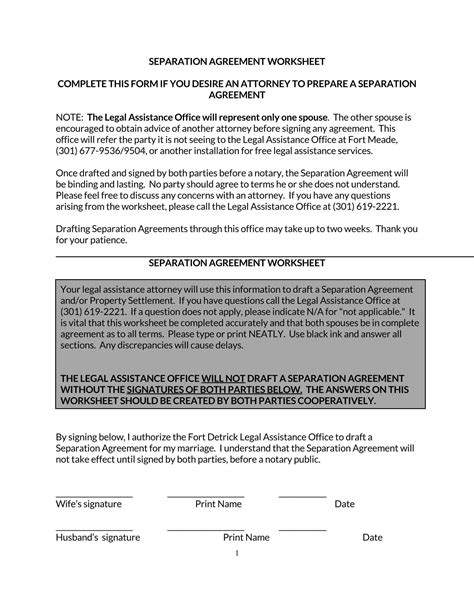 38 Free Separation Agreement Templates Word Pdf