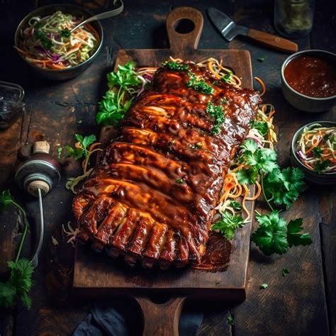 Costillas De Repuesto Picantes A La Parrilla De Una Barbacoa De Verano