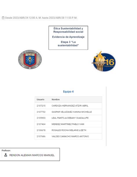 Equipo 4 EV 3 ESy R Evidencia Ética Sustentabilidad y