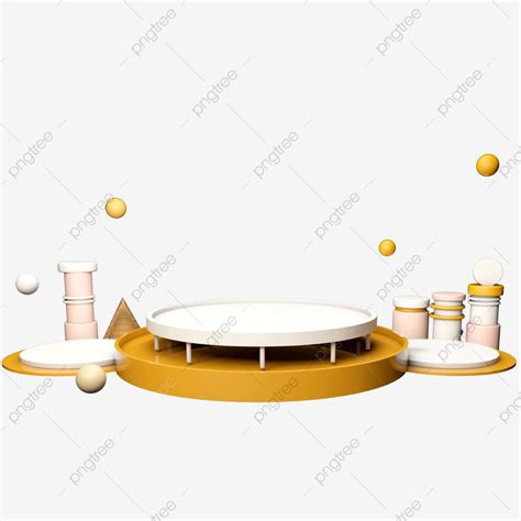 Soporte Blanco Blanco Amarillo Bola Amarilla Tridimensional Flotante