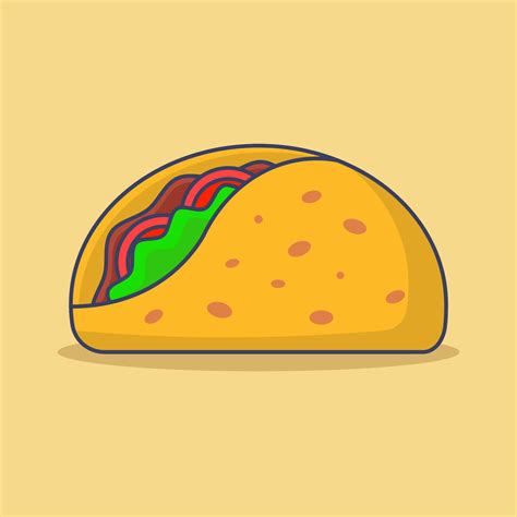 Free vector taco food cartoon vector icon illustration food icon ...