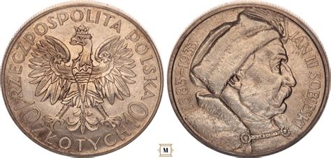 Poland 10 Zlotych 1933 Jan III Sobieski XF MA Shops