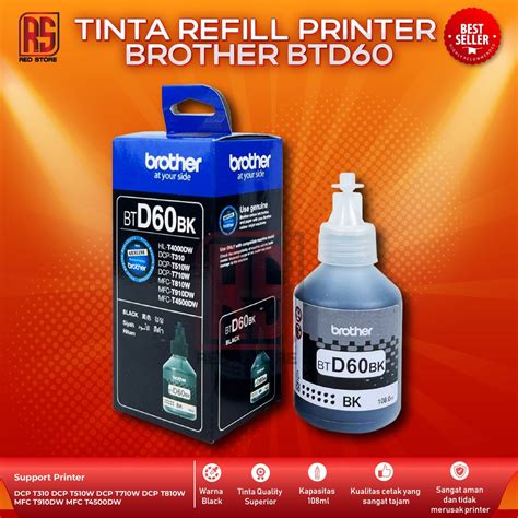 Jual Tinta Brother BTD60 Black For Printer DCP T310 T510W T710W T810W