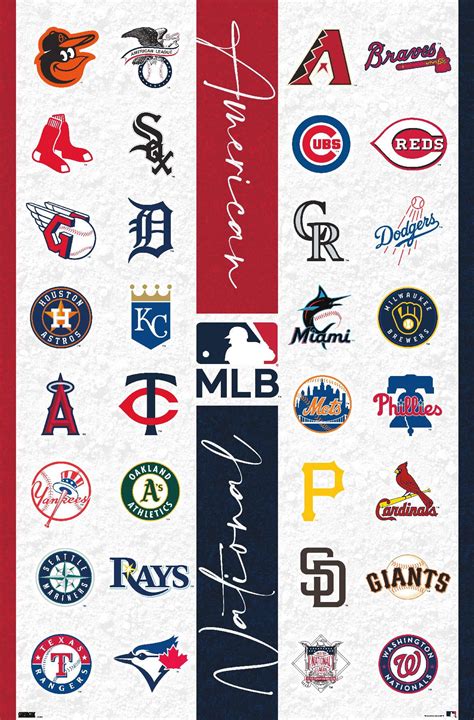 MLB League - Logos 23 Wall Poster, 22.375" x 34" - Walmart.com