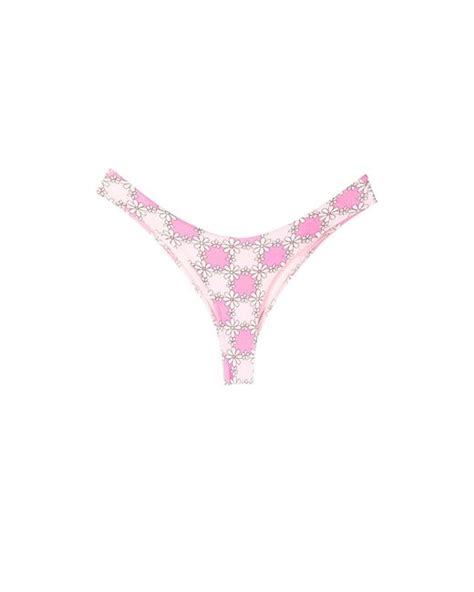 Frankie S Bikinis Katarina Floral Terry Bikini Bottoms In Pink Lyst