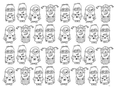 Tres Nombreux Minions Coloriages Inclassables Imprimer Pour Adultes