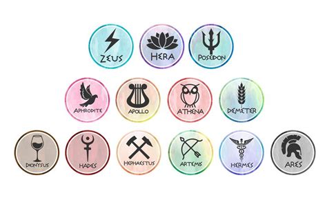 Greek Gods Symbols Vinyl Stickers Percy Jackson Inspired Stickers