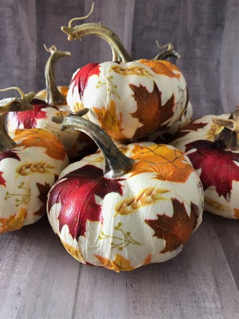 Easy Diy Fall Crafts For Adults Podge Pumpkins Decoupage Napkin