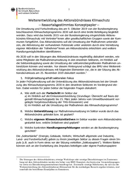 Ausfüllbar Online Climate Action Programme 2030 Bundesregierung Fax