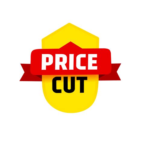 Price Cut Banner Design Modern Vector Illustration On White Background