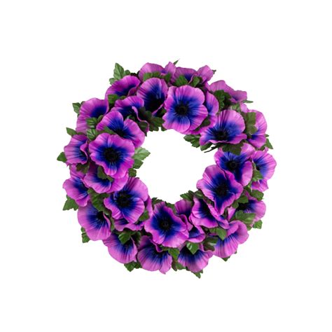 14" Purple Poppy Wreath