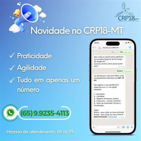 Para Melhor Atend Las O Crp Mt Disponibilizou Um Nico Canal De