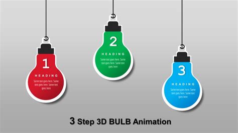 35.PowerPoint 3 Step 3D BULB Infographic Animation - PowerUP with ...