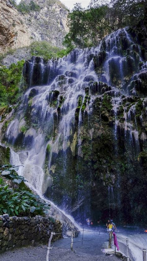 Waterfall In Tolantongo Grutas Tolantongo Hidalgo Mexico Stock Image