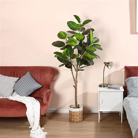 Kazeila Rbol De Goma Artificial Planta Ficus De Pl Stico Falso De