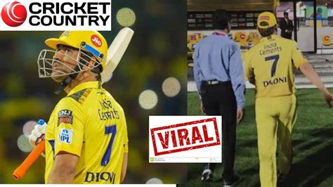 Ms Dhoni Limping Off The Field After Csk Vs Rr Clash In Painful Video